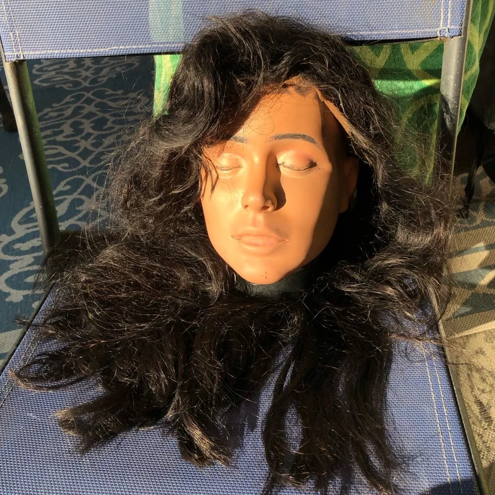 24” Choc Brown Human Hair Wig lace closure
